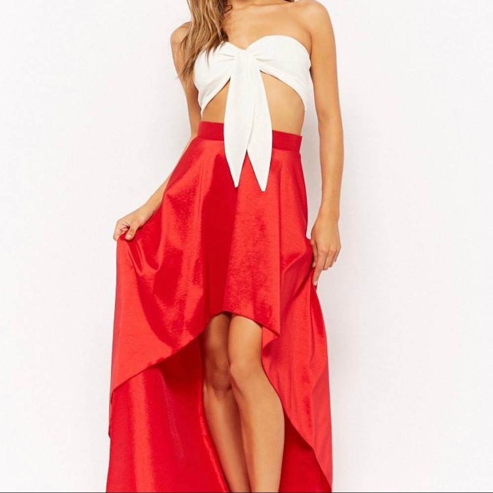 NWT Forever 21 Tie-Front Crop Top and High-Low Skirt Set! ❤️💃🏽❤️